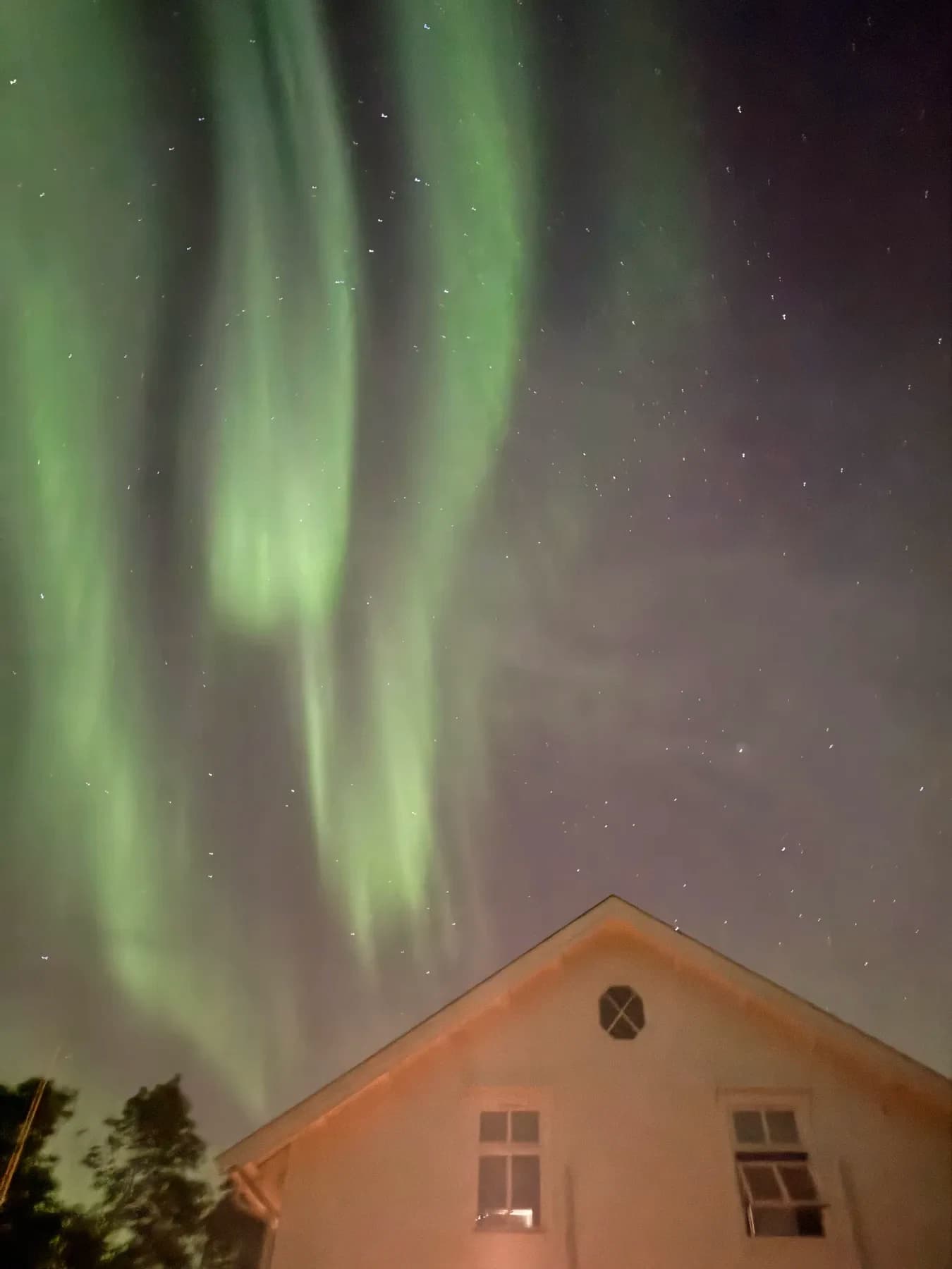 Northern lights over the gable