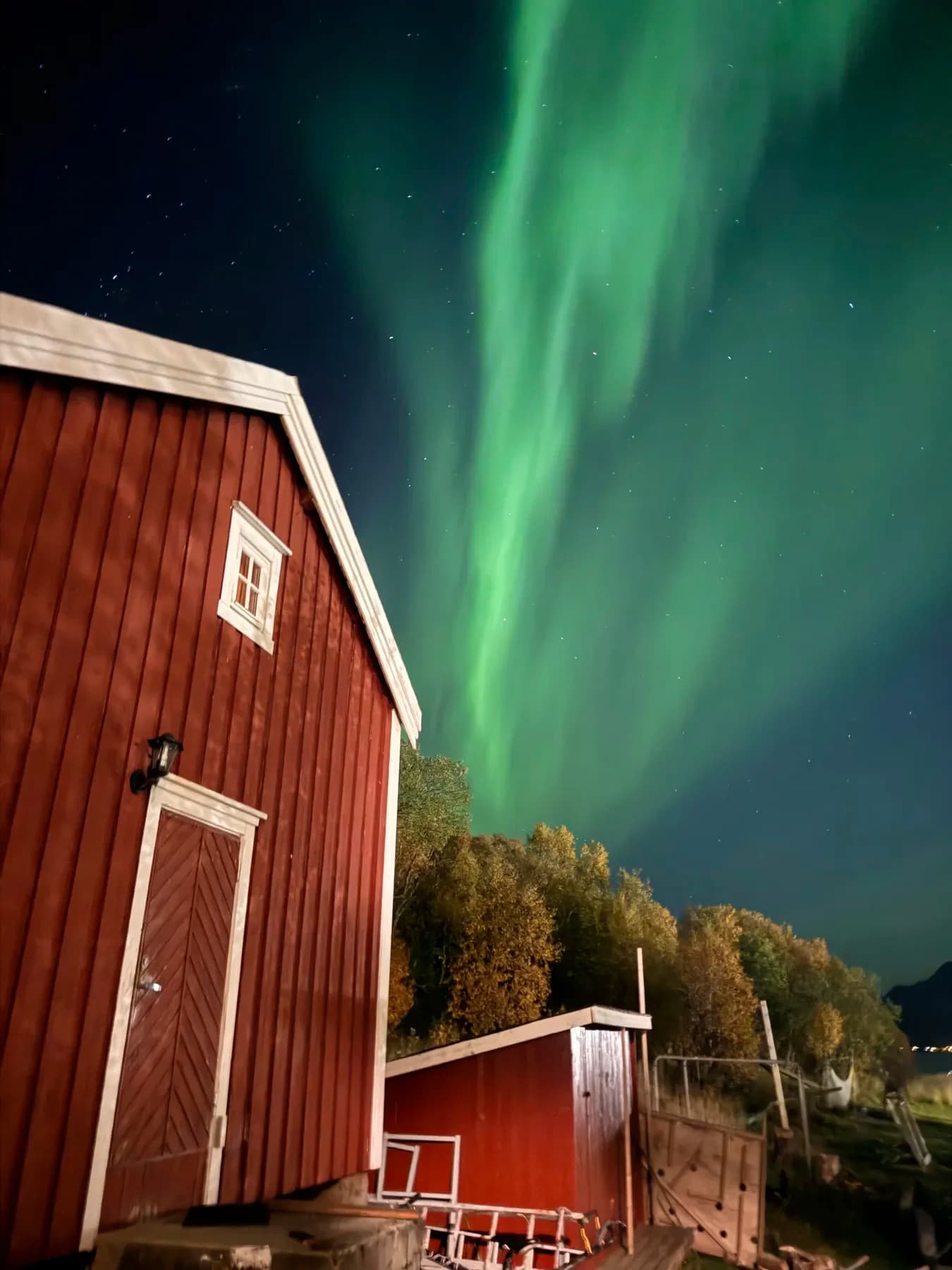 Northern lights over the barn