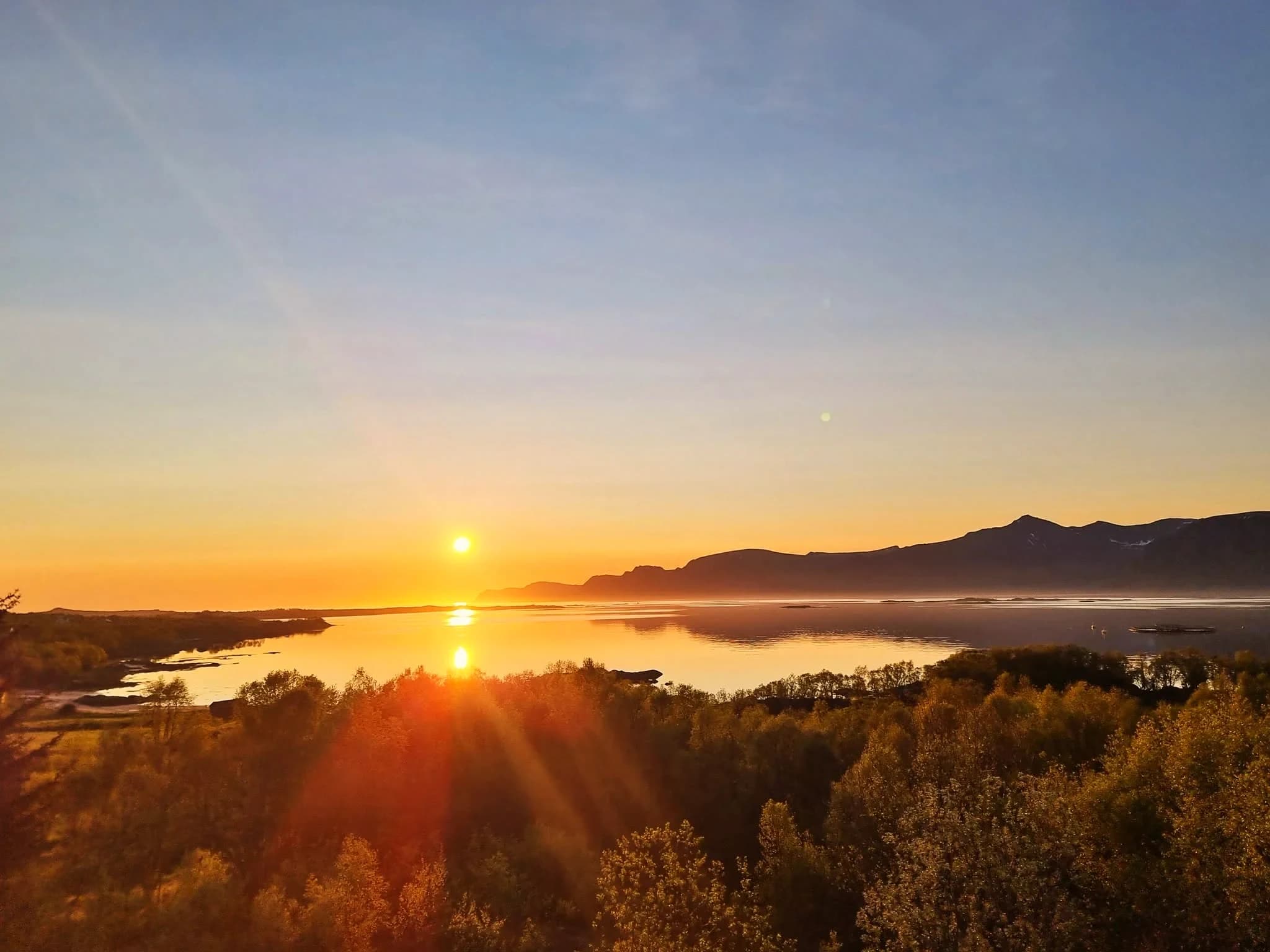 Evening sun over the fjord